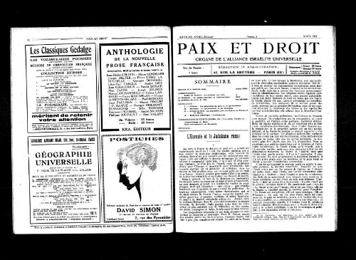 Paix et Droit.  (01/03/1927)